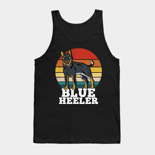 Blue Heeler Dog Owner Retro Tank Top by KAWAIITEE